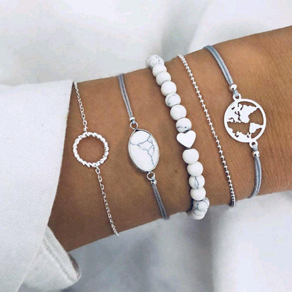 Fashion Alloy Map Little Turtle Seagull Bracelet Set – Stylish Gifts — 1
