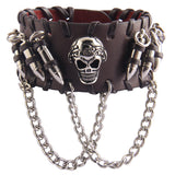Personalized leather skull bullet alloy bracelet – Jewelry Gift Ideas — 8