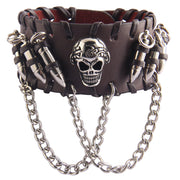 Personalized leather skull bullet alloy bracelet – Jewelry Gift Ideas — 8