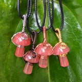 Natural Crystal Mushroom Pendant Necklace – Jewelry Gift Ideas — 12