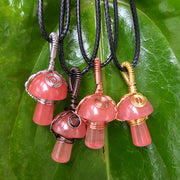Natural Crystal Mushroom Pendant Necklace – Jewelry Gift Ideas — 12