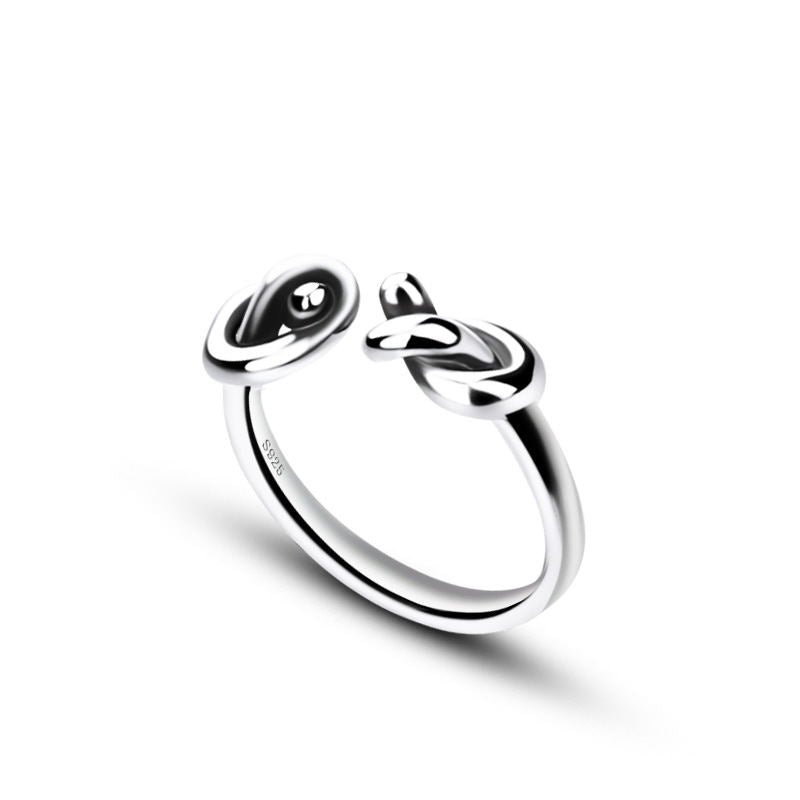 Sterling silver ring lady personality knot – Small Gift Ideas — 1