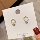Irregular Diamond Ring Temperament Pearl Earrings – Holiday Gift Ideas — 4