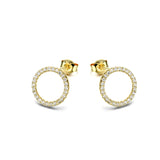 Women's Gold Zircon Ring Earrings – Gifts for Her — 3