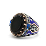 Luxury Business Round Black Onyx Men's Ring – Gifts for Him — 5