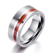 Tungsten Ring Single Row Wood Grain Men – Gifts for Him — 2