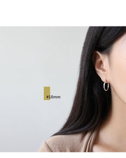 100% S925 Sterling Silver Simple Hollow Earrings – Small Gift Ideas — 7