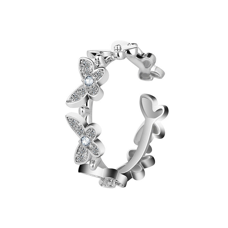 Fashion Micro Diamond Dancing Butterfly Ring – Stylish Gifts — 1
