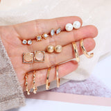 Diamond Opal Wrench Flower Pearl Stud Earrings – Stylish Gifts — 2
