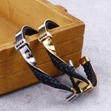 Stainless steel leather bracelet – Jewelry Gift Ideas — 4