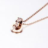 Double Ring Diamond Roman Numeral Necklace – Jewelry Gift Ideas — 2