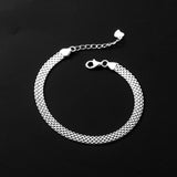 S925 Silver Cold Wind Wide Chain Bracelet Women – Jewelry Gift Ideas — 4