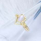 S925 Sterling Silver Moonstone Ring V Shaped – Small Gift Ideas — 2