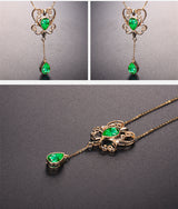 Emerald Color Treasure Hollow Pendant Necklace – Jewelry Gift Ideas — 4