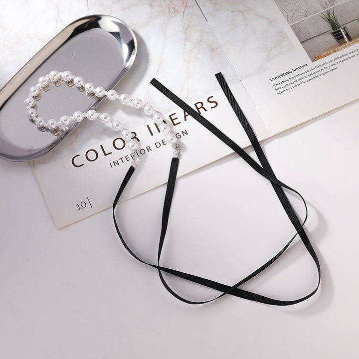 Pearl Ribbon Bow Necklace Free Adjustment – Jewelry Gift Ideas — 1