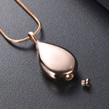 Titanium Steel Drop Shape Urn Pendant Necklace – Jewelry Gift Ideas — 2