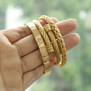 Bangle Braided Bracelet Men's Gold Titanium Steel – Jewelry Gift Ideas — 6