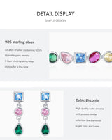 S925 Silver Rainbow Zircon Geometric Design – Jewelry Gift Ideas — 3