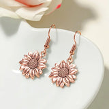 Simple Metal Ear Hook Sunflower Flower Earrings – Birthday Gifts — 18