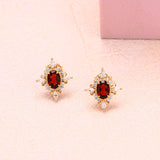 Vintage Premium Natural Pomegranate Earrings Ring – Thoughtful Gifts — 3