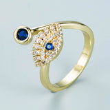Lucky Eye Shape Geometric Ring Bronze Zirconium – Jewelry Gift Ideas — 11