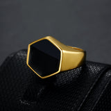 Stainless Steel Bright Black Gutta Percha Ring For Men – Gifts for Him — 5