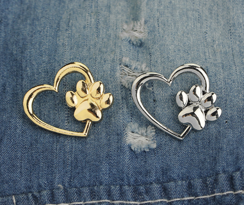 Caring dog paw cutout brooch – Jewelry Gift Ideas — 2
