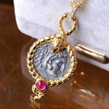 Vintage Hercules Ancient Coin Pendant Necklace – Jewelry Gift Ideas — 3