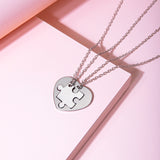 Romantic Heart Puzzle Pendant Couple Necklace – Jewelry Gift Ideas — 4