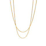 Double Layer 1.5mm Herringbone Chain Necklace – Jewelry Gift Ideas — 5