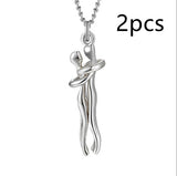 Love Hug Necklace Unisex Men Women Couple Jewelry – Gifts for Couples — 15