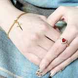 Ruby Bracelet Love Heart-shaped Ring Hollow – Jewelry Gift Ideas — 2