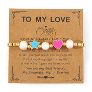 Copper Oil Drop Peach Heart Couple Bracelet – Gifts for Couples — 13