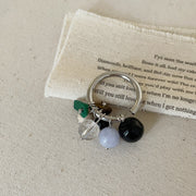 Natural Stone Beaded Tassel Metal Ring – Thoughtful Gifts — 4