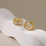 Women's Real Gold Electroplated Zircon Round Earrings – Gifts for Her — 7
