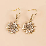 Simple Metal Ear Hook Sunflower Flower Earrings – Birthday Gifts — 14