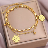 Lucky Clover Pendant Titanium Steel Bracelet – Jewelry Gift Ideas — 1