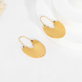 Stainless Steel Rib Scallop Earrings – Birthday Gifts — 12