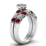 Statement Fashion Set Ring With Heart Shaped Diamonds – Stylish Gifts — 5