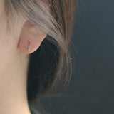 Small Curved Moon Shape Zircon Stud Earrings Female – Gifts for Her — 4
