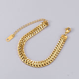 Retro Shuangpin 18K Bracelet Women's Short Design – Jewelry Gift Ideas — 2