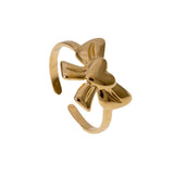 Sweet Heart-shaped Bow Stainless Steel Ring – Holiday Gift Ideas — 5