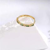 Popular Copper-plated Gold Emerald Zircon Ring – Holiday Gift Ideas — 6