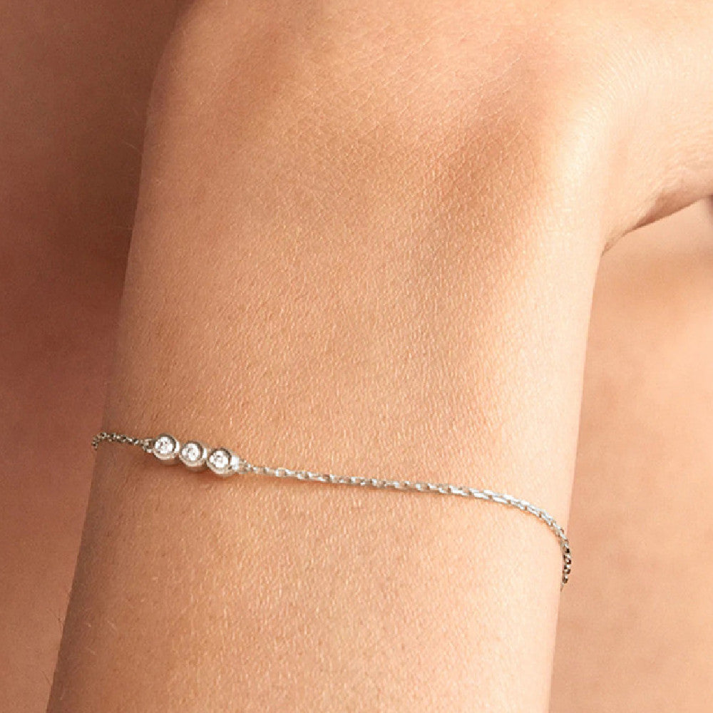 Sterling Silver Triple Diamond Bracelet – Jewelry Gift Ideas — 1
