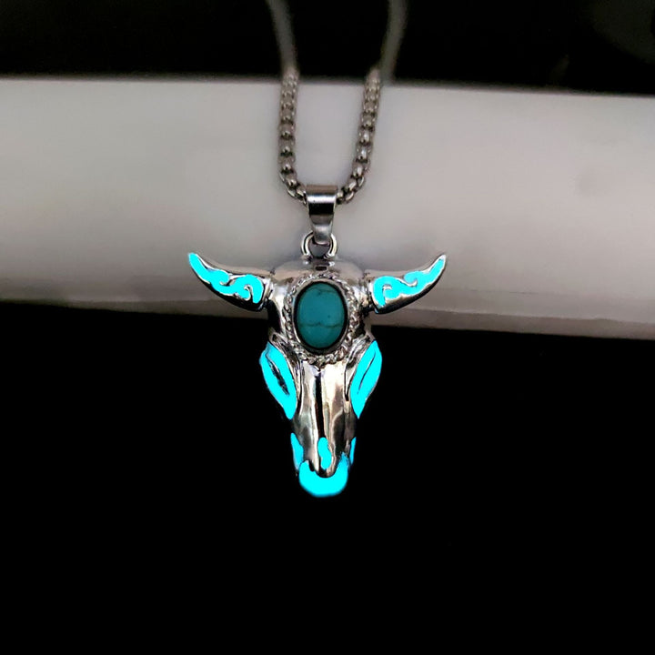 Punk Fashion Turquoise Skull Bull Head Stainless – Jewelry Gift Ideas — 1