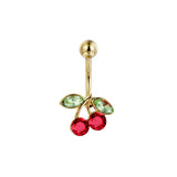 Belly Ring Cherry Zircon Belly Stainless Steel Rod – Stylish Gifts — 8
