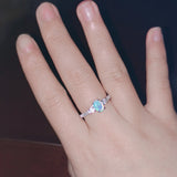 925 Sterling Silver 18K White Gold Natural Opal Ring – Useful Gifts — 3