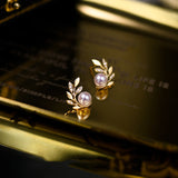Olive Branch Aurora Pearl Zirconia Stud Earrings – Meaningful Gifts — 4