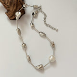 Women's Irregular Metal Pearl Necklace – Jewelry Gift Ideas — 3