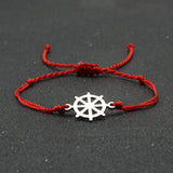 Stainless Steel Rudder Bracelet Hand Braided Rope – Jewelry Gift Ideas — 1